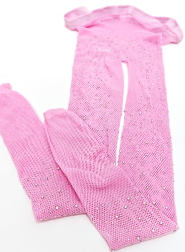 Image of VEBZIN Sparkly Fishnets Stockings High Waist Fishnet Tights for Women | Rhinestone Design, Sparkly Glitter Effect, Reinforced Toe, High Stretch, Everyday Wear, Rave Party Concert Festival Outfits