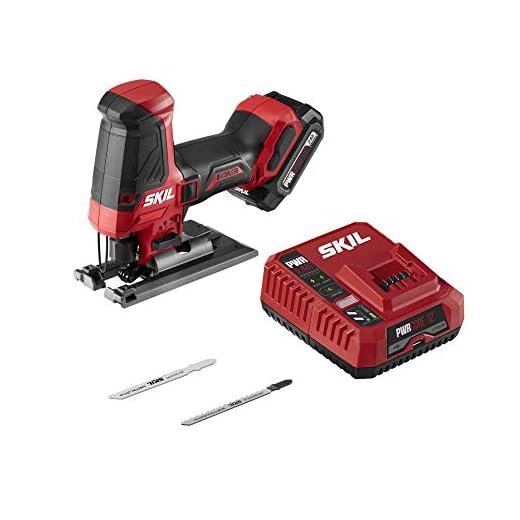 SKIL PWR CORE 12 Brushless 12V Compact Jigsaw Kit Includes 2.0Ah Battery and PWR JUMP Charger - JS5833A-10