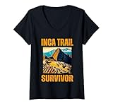 Photo Gallery donna peruviano machu picchu cusco perù inca trail survivor design maglietta con collo a v Photo Gallery donna peruviano machu picchu cusco perù inca trail survivor design maglietta con collo a v