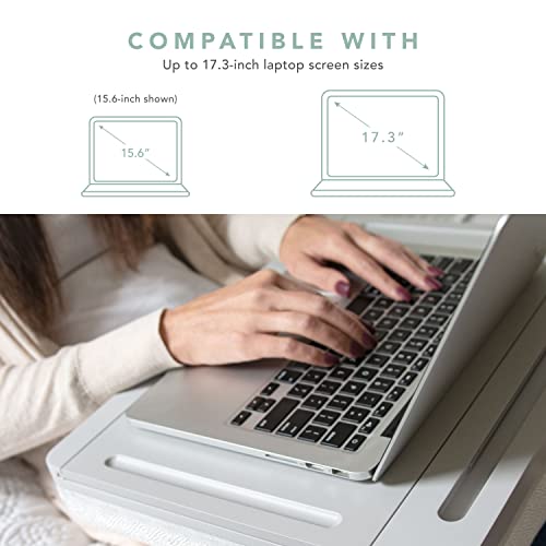 Rossie Home Storage Lap Desk With Sliding Lid - Calming Gray - Fits Up To 17.3 Inch Laptops - Style No. 71005 #TOP2