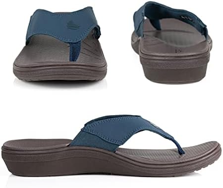 Powerstep Archwear, Arch Supporting Thong Sandal, Women's Orthotic Casual Dress Flip Flop, Navy, 10 | Image 1