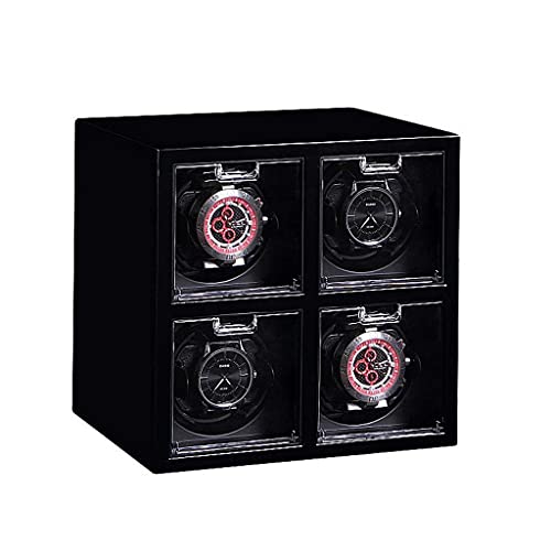 Enrouleur montre rotation automatique bois avec boîtes de rangement pour 4 montres