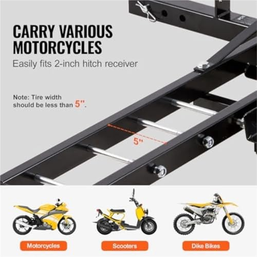 Porta motocicleta de acero resistente 600 LBS con rampa extendida 47 pulgadas miniatura 5