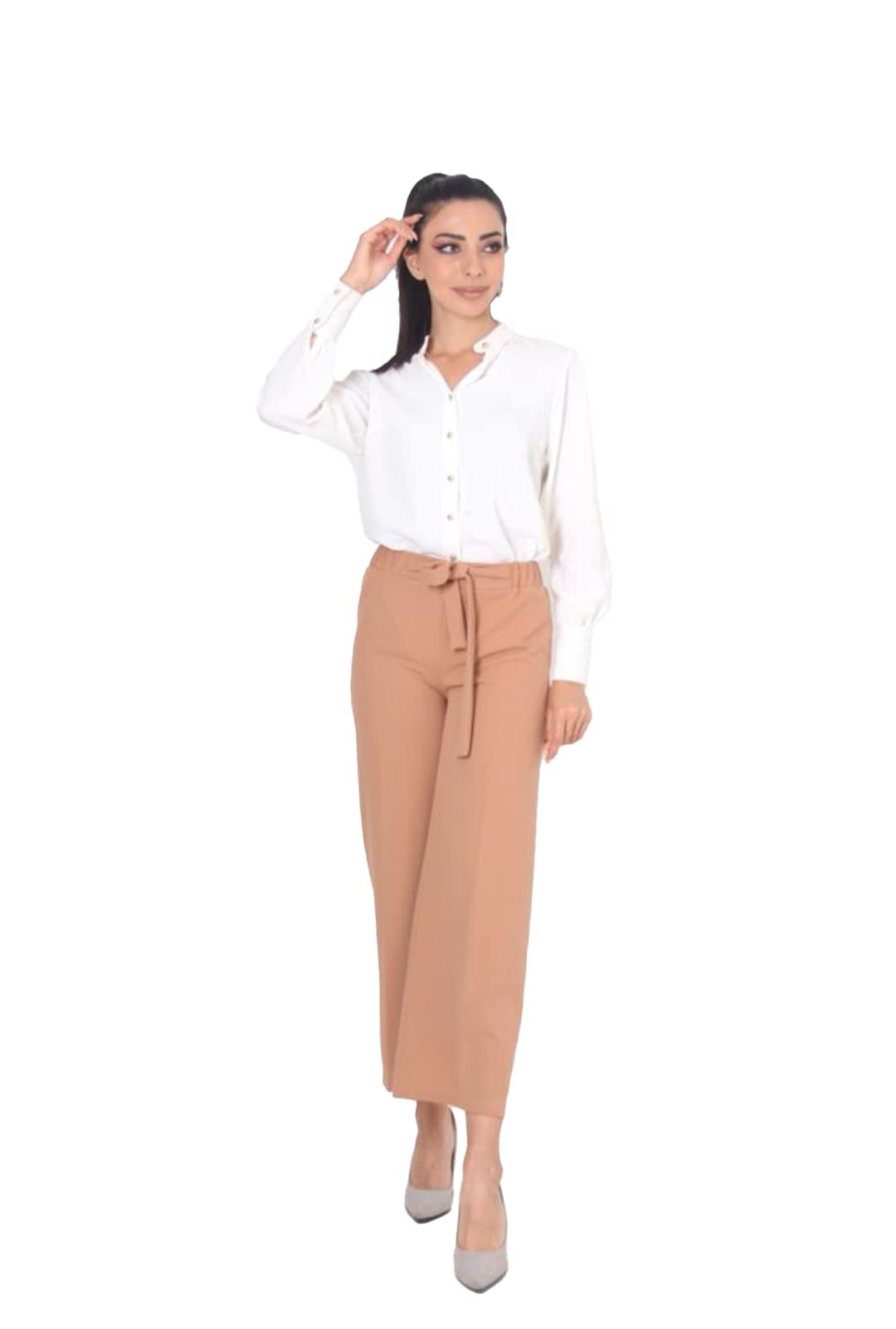 Bonateks Women's DEBLMCPNTS100011 Casual Trousers, Beige, 46, Beige, 20