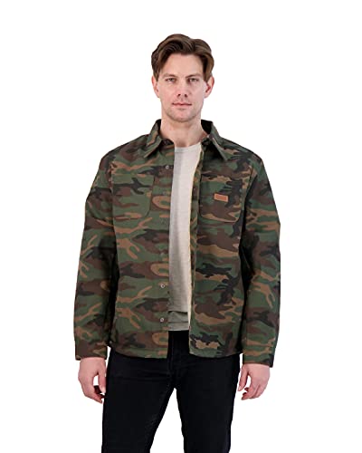 Bass Creek Outfitters Men's Shirt Jacket - Sherpa Lined Duck Canvas Button Down Shirt, Size Large, Camouflage Bass Creek Outfitters Men's Shirt Jacket - Sherpa Lined Duck Canvas Button Down Shirt, Size Large, Camouflage
