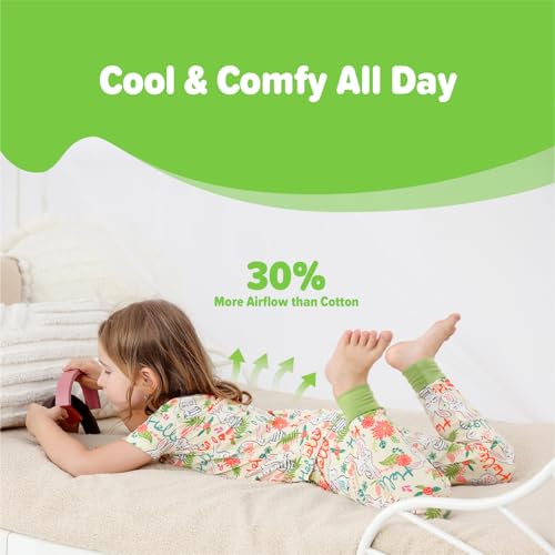 Image of Kids 2-Piece So Soft Playtime Set-Lightweight Viscose from Bamboo Short Sleeve Top&Leggings for Toddler Boy & Girls