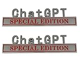 2Pcs Chat GPT Special Edition Emblems 3D Chat GPT Badge Front Hood Sticker Decal with 3M Tape Replac