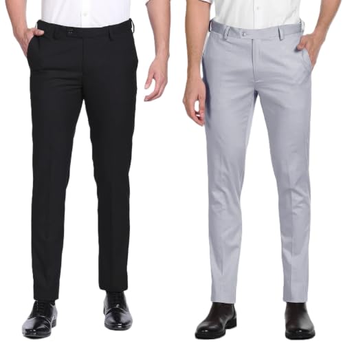 Image of Men's Slim Fit Formal Trousers | Office & Business Wear Pants For Men
