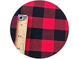 5 Yards Checker Fabric 60' Wide Gingham Buffalo Check Tablecloth Fabric Decoration Red/Black