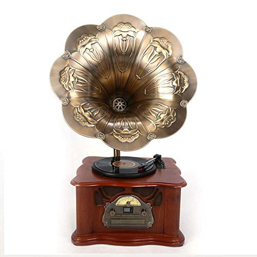 Grammophon Retro Vinyl Plattenspieler Holz Subwoofer Bluetooth Old Radio Phonograph Geschenk 42 * 34 * 88cm Ornamente