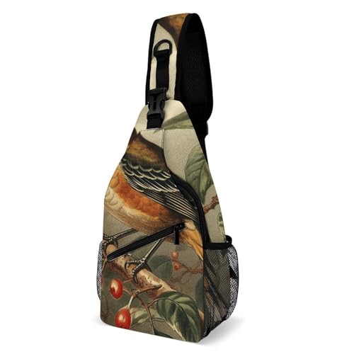 Retro Fashion Style Sling Bag for Men Women - Adjustable Crossbody Chest Backpack, 15