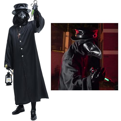 Disfraz Steampunk Completo Doctor de la Peste Negro Talla S miniatura 5