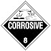 Placard, 10-3/4inx10-3/4in, Corrosive, PK10