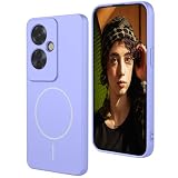 WBWONE Cover in Silicone Liquido per OPPO Reno 11F (Reno11 F) 5G, Custodia Magnetica con MagSafe, Paraurti Protettivo, Slim Shell Antigraffio - Viola