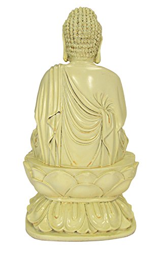 Estatua Buda Resina y Vinilo 7.25 pulg Tono Crema Pequeña miniatura 3