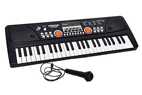 Image of Indian Lifestyle Kids 49 Key Piano Keyboard Toy for Kids dc Power Option+ Microphone Multi Colour Keys with USB Charging Big Fun Electronics Keyboard Kids Medium Size Easy to Use Dc Power (49 Key)