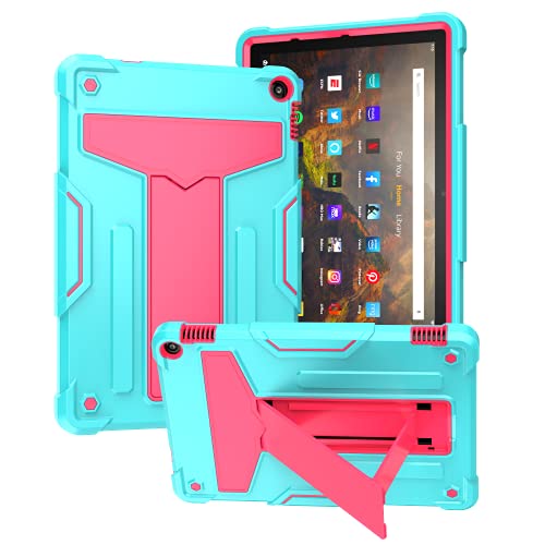 Coque Kindle Fire HD 10 2021 antichoc avec support intégrée rose