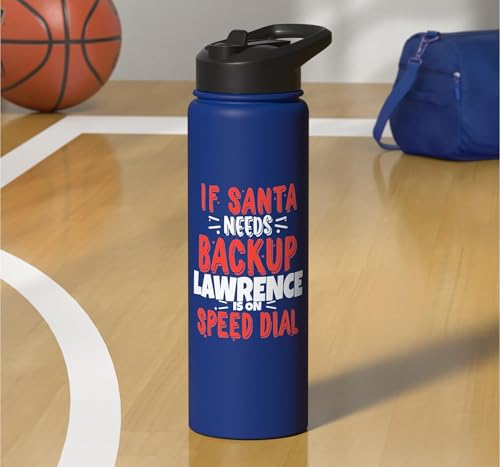 Lawrence Santa's Backup Funny Lawrence Christmas Name Stainless Steel Insulated Water Bottle – vue 7