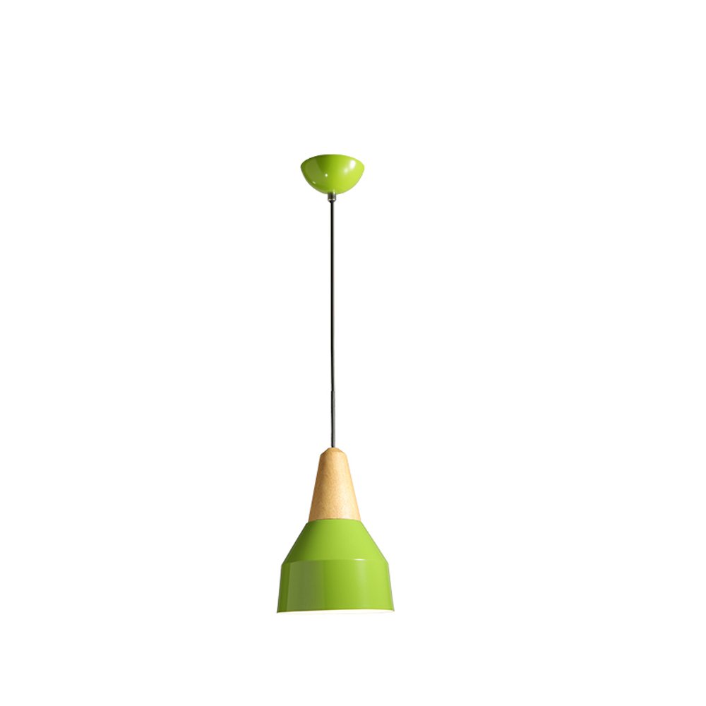 Lámpara colgante de techo en metal y madera para comedor y cocina