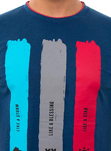 Image of Men's Printed Cotton Short Sleeves Round Neck T-Shirt