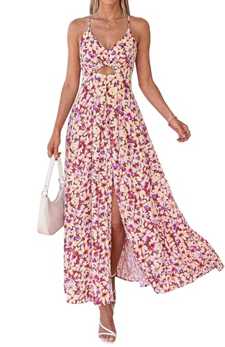 BTFBM Summer Dresses for Women 2026 Spring Floral Spaghetti Strap