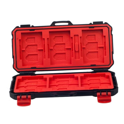 AOKWAWALIY 1個 メモリーカードボックス カードホルダー Sdケース データカードコンテナ メモリーカードオーガナイザー データコンテナ 赤 ミニ 耐衝撃ボックス 腹筋