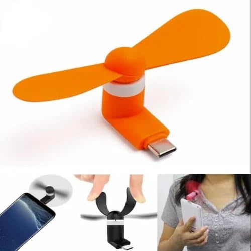 Image of BLAXSTOC Mini Type-C Fan Combo Pack of 2 Pcs. High Speed Type C Fan for All Type C Android Mobiles Smartphones & Type c Devices, Multi-colour (Pack of 2)