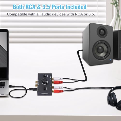 Selector de audio L/R analógico bidireccional sin pérdida de señal con entrada de 3.5 mm 7