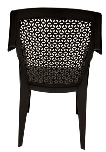 Image of SkyGlamour Cello Sonet Armrest Chair | Living Room, Office, Garden, Indoor & Outdoor Use | Brown Plastic Chair Set of 2