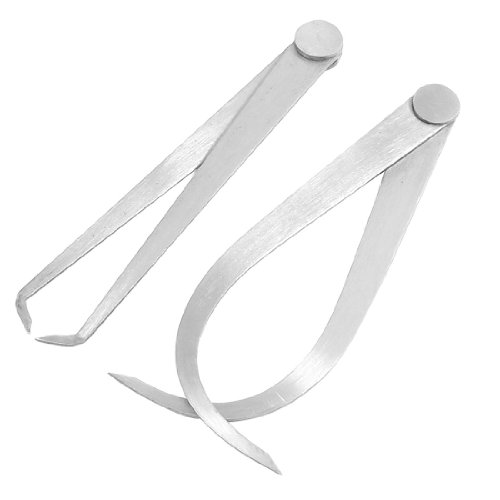 Aexit 15cm Length Calipers Metal Firm Joint External Internal Calipers Tool Vernier Calipers 2 Pcs