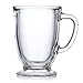 Libbey Kona Glass Coffee Mugs Set of 6, Elegant 16 Ounce Clear Tea Mug, Dishwasher Safe Glass Mugs with Handles for Tea, Coffee,and Espresso