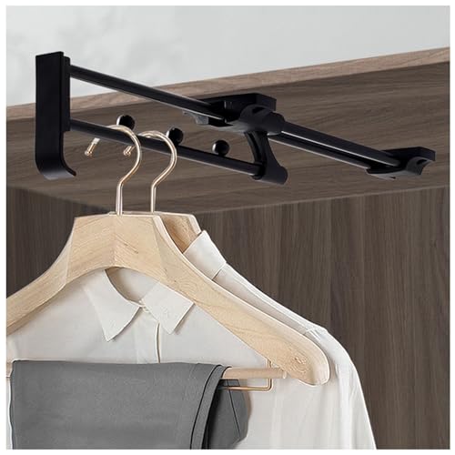 Perchero de ropa extraíble riel deslizable y extensible de armario 2