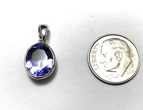 P10810B Classic Mt St Helens Twilight Purple Helenite Oval Shape (8x10mm) Sterling Silver Pendant2