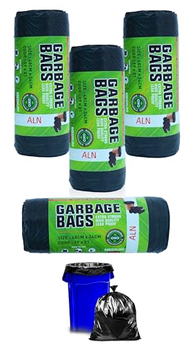 Image of ALN Premium Garbage Bags for dustbin|Size 19 x 21 inches (Medium) 120 Bags Count Black, For Dry & Wet waste |30 bags /roll (Pack of 4)