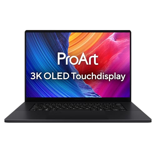 ASUS ProArt P16 H7606WM Laptop | 16' 2,8K WQUXGA 16:10 120Hz OLED Touch Display | AMD Ryzen AI 9 HX 370 | 32GB RAM | 1TB SSD | NVIDIA RTX 5060 | Win11 Home | QWERTZ | Nano Black