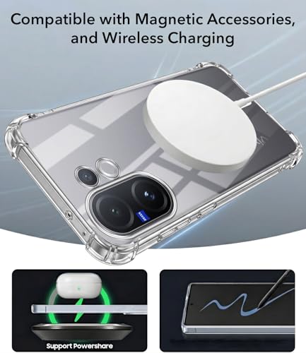 Image of Jkobi Shockproof Crystal-Clear Back Cover for Vivo V60 | Vivo T4 Pro (Magsafe Wireless Support | Drop & Camera Protection | Hard Polycarbonate)