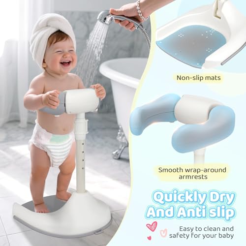 Support baignoire bébé anti mal de dos avec structure antidérapante réglable - 5