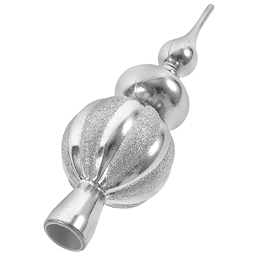 Elegante Silberne Christbaumspitze Rund Ornament Weihnachtsbaumschmuck