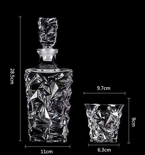 Vilon Crystal Clear 7 Pcs Decanter and Glasses Set- Stylish 1 Decanter and 6 Pcs Glass Set - Perfect for Whiskey, Scotch, Wine, Vodka, Tequila, Rum - Image 8 thumbnail