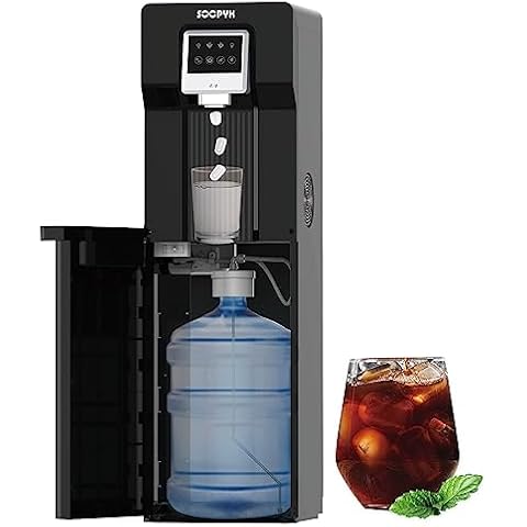 SOOPYK 2 in 1 Water Cooler Dispenser with Ice Maker Bottom Load 18 lbs in 24 hrs for Home Office(Without HOT Water) Cover
