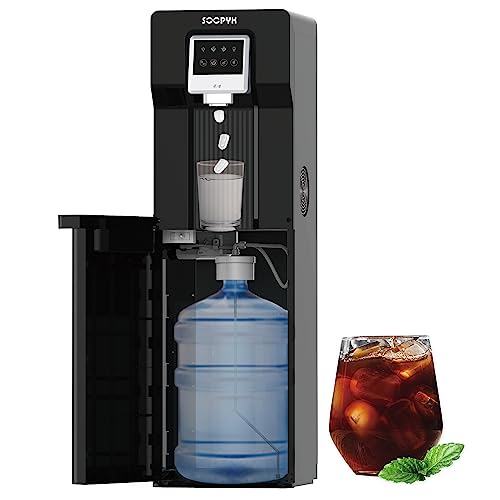 SOOPYK 2 in 1 Water Cooler Dispenser with Ice Maker Bottom Load 18 lbs in 24 hrs for Home Office(Without HOT Water)