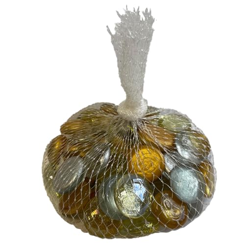 3/4" Silver/Gold Mix Flat Glass Nuggets 12oz. Bag for Glass,