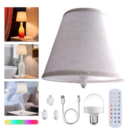 Lamptobe Lampada da Bottiglia LED da Tavolo Senza Fili,con dimmerabile a 15 Colori,Lampada da Tavolo Senza Fili per camera da letto,terrazza,feste o campeggio(Bottiglia Esclusa)