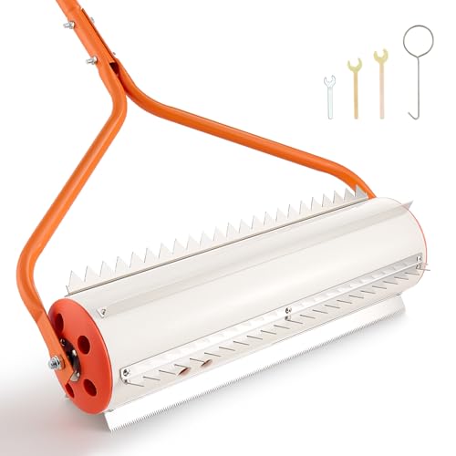 VEVOR Lake Weed Roller 18 ft Lake & Pond Weed Removal Tool Muck Razer Aquatic & Sludge Tiller Rid Roots and Muck Buildup 6 Preassembled Stainless Steel Blades 5 Aluminum Handles Easy Assembly