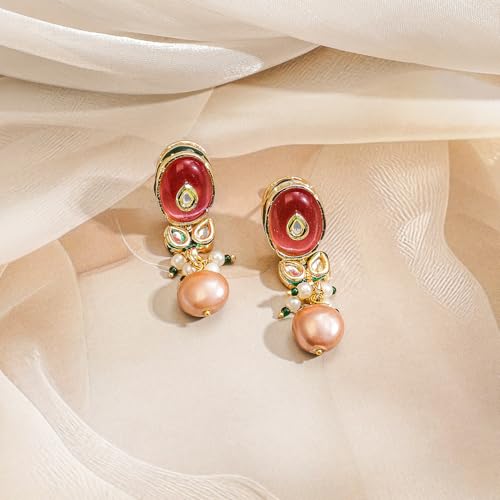 Image of Rubans Kundan Necklace Set Traditional Jewellery Gift for Women & Girls