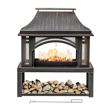 patio wood burning fireplace