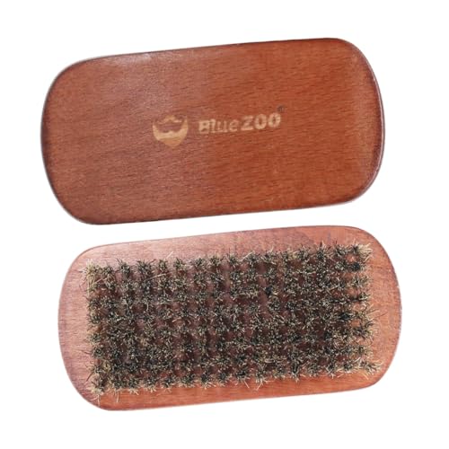Mikinona Beech Handle Beard Brush for Men Boar Bristle Beard Roller Beard Cleaning Brush Mustache Care Accessory