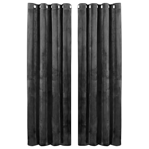 Hafaa Grey Blackout Crushed Velvet Curtains Cover