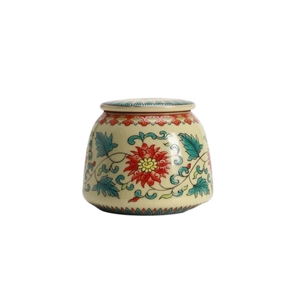 Bx9rE7tK3g Kitchen Storage Jar Ru Kiln Tea Canister Vintage Sealed Storage Tin Can Also Be Used For Coffee, Candy, Spices Ceramic Tea Canister