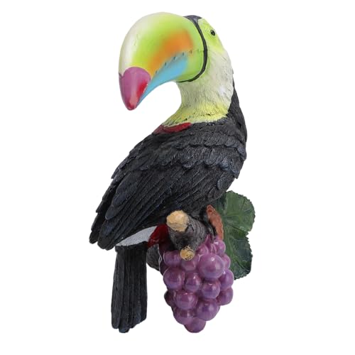 Ornement de jardin extérieur résistant aux intempéries avec toucan peint - 6